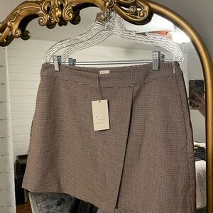 a new day Brown Plaid Mini Skirt